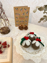 画像をギャラリービューアに読み込む, 3個セット【クリスマスプディング】 羊毛オーナメント