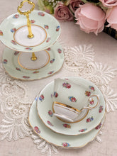 画像をギャラリービューアに読み込む, 【コルクラフ】2段アフタヌーンティースタンド / 3点セット(カップ1個、ソーサー1枚、小皿1枚)