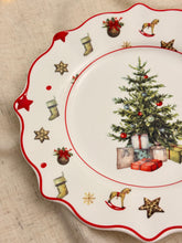 画像をギャラリービューアに読み込む, 【リヴァルノ】クリスマス 絵皿 ツリー 26cmプレート/19.5cmプレート