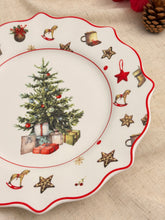 画像をギャラリービューアに読み込む, 【リヴァルノ】クリスマス 絵皿 ツリー 26cmプレート/19.5cmプレート