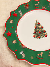 画像をギャラリービューアに読み込む, 【リヴァルノ】クリスマス 絵皿 ツリー 26cmプレート/19.5cmプレート
