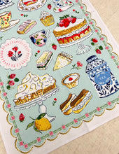 画像をギャラリービューアに読み込む, 【英国菓子イラスト柄】 ティータオル 新品