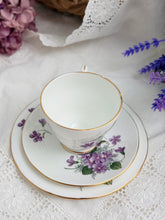 画像をギャラリービューアに読み込む, レア【ダッチェス】すみれ 3点セット(カップ1個、ソーサー1枚、小皿1枚)