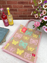 画像をギャラリービューアに読み込む, 【British Heart Foundation】新品 ちょうちょ柄 ジュート エコバッグ