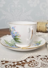 画像をギャラリービューアに読み込む, 【ウィンザー】すずらんx勿忘草 3点セット(カップ1個、ソーサー1枚、小皿1枚) / ミルクジャグ / 21cmケーキプレート