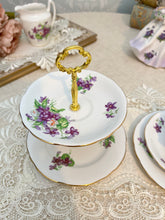 画像をギャラリービューアに読み込む, 10%オフ【すみれ】 2段アフタヌーンティースタンド / 3点セット(カップ1個、ソーサー1枚、小皿1枚)