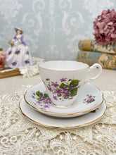 画像をギャラリービューアに読み込む, すみれ 3点セット(カップ1個、ソーサー1枚、小皿1枚)