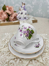 画像をギャラリービューアに読み込む, すみれ 3点セット(カップ1個、ソーサー1枚、小皿1枚)