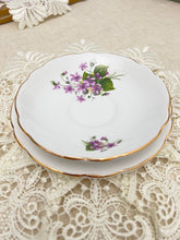 画像をギャラリービューアに読み込む, すみれ 3点セット(カップ1個、ソーサー1枚、小皿1枚)