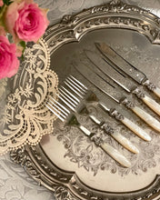 画像をギャラリービューアに読み込む, 白蝶貝デザートナイフ / フォーク