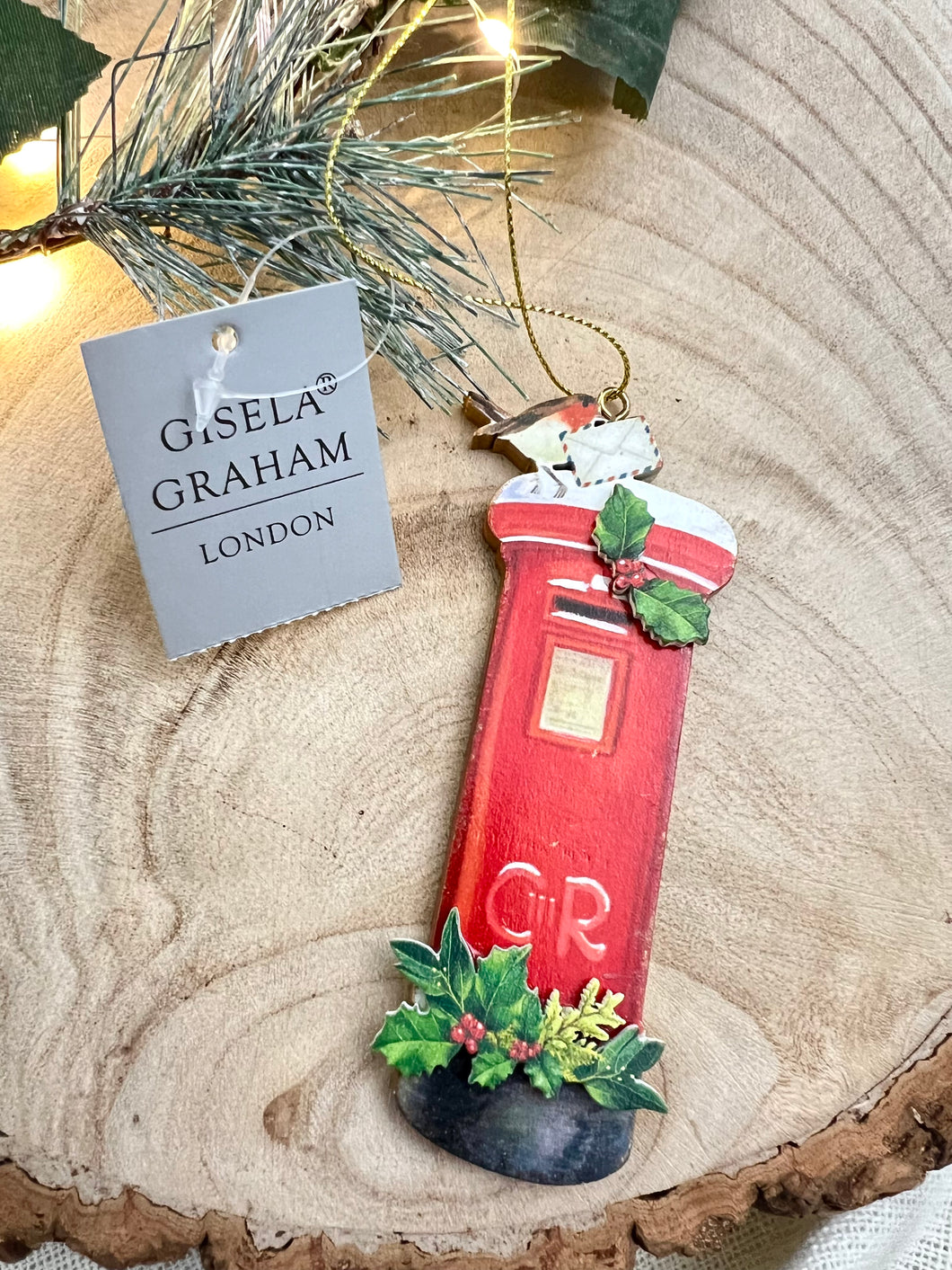 【チャールズ国王名入りポスト】GISELA GRAHAM　新品 現行品 クリスマスツリーオーナメント