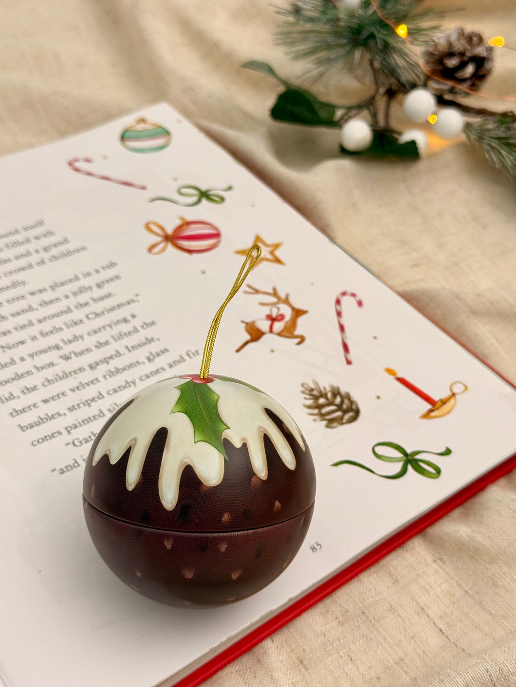 【クリスマスプディング】ツリーオーナメント　缶