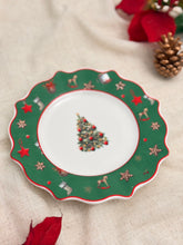画像をギャラリービューアに読み込む, 【リヴァルノ】クリスマス 絵皿　ツリー  26cmプレート/19.5cmプレート

