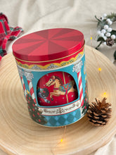 画像をギャラリービューアに読み込む, 【セインズベリーズ】ヴィンテージ　クリスマス限定　回転木馬　オルゴール缶
